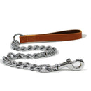 Ancol Classic Leather Extra Heavy Chain Lead Tan 80cm | Percys Pet Products